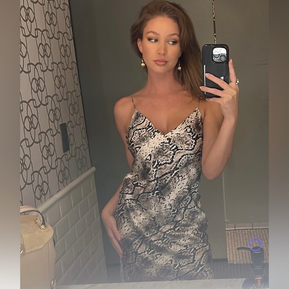 SOLD Cami NYC Silk Raven Python Midi Dress XS - Picture 4 of 7